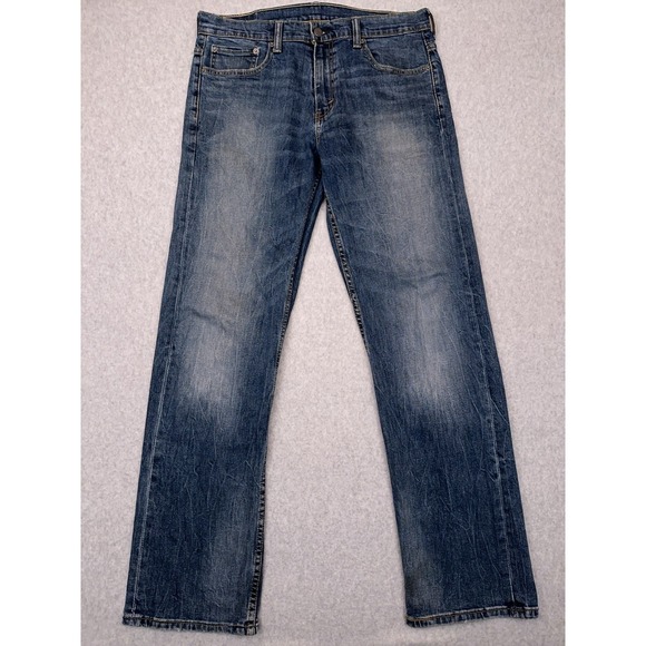 Levi's 569 Jeans Men's 34x33 Loose Straight Medium‎ Wash Denim Stretch Faded - Picture 1 of 10